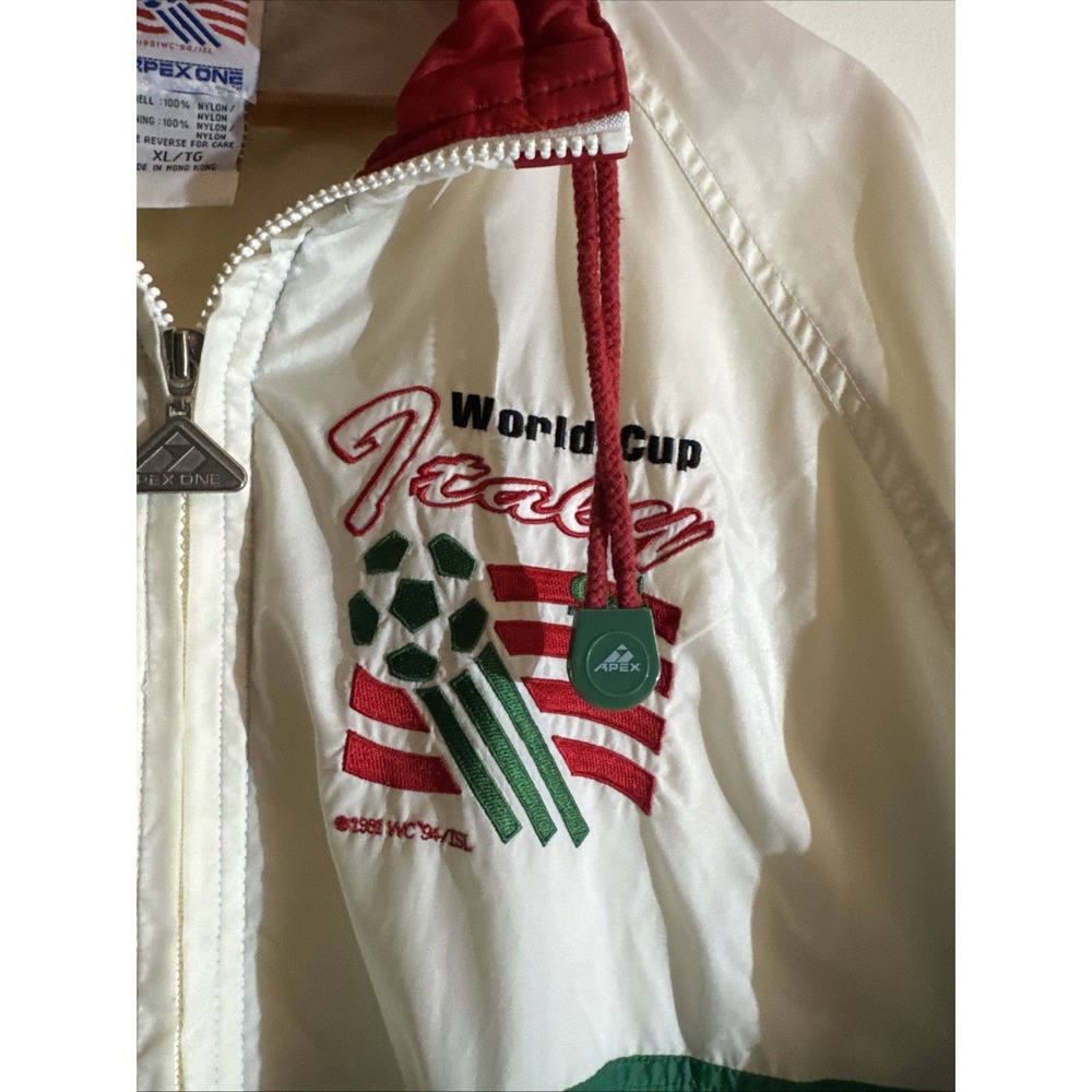 Vintage 1994 World Cup Italy Apex One Windbreaker Jacket Soccer 90s Size XL - Picture 9 of 14
